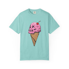 Skull Ice Cream Art With Cherry On Top Design T-Shirt