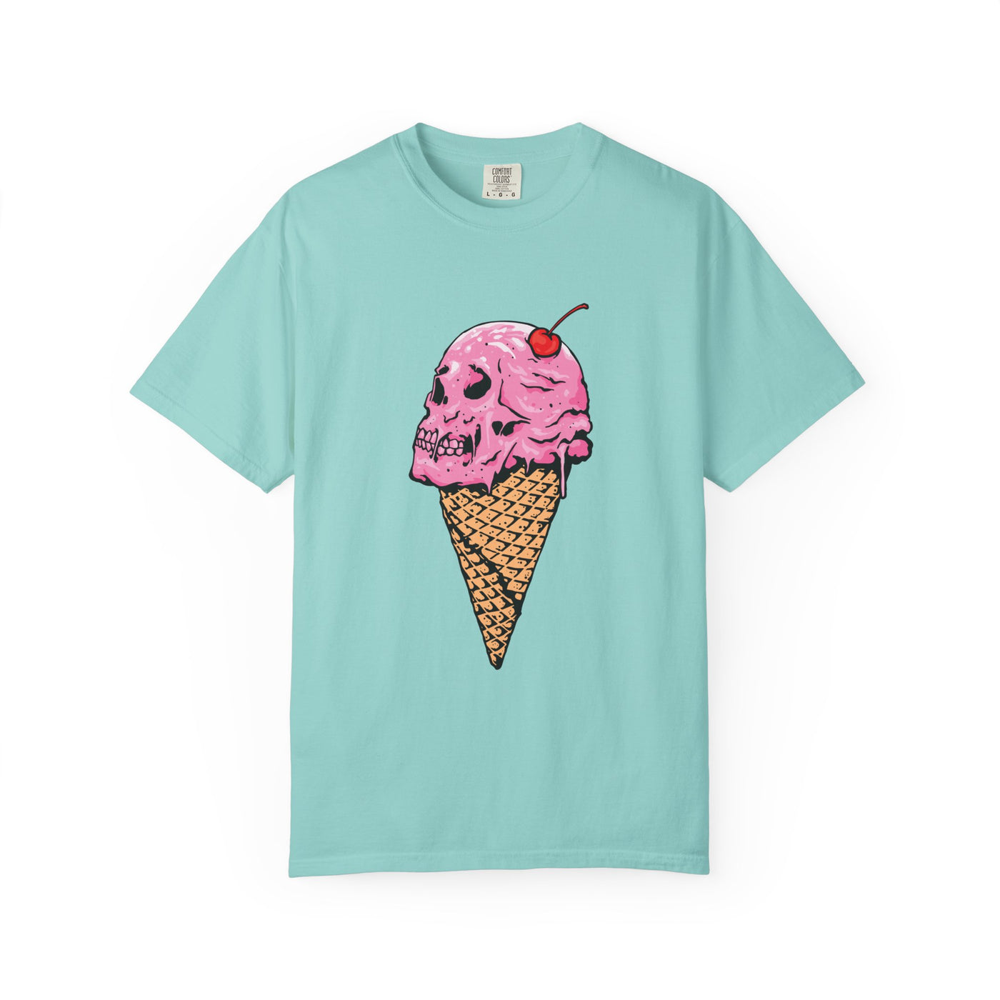Skull Ice Cream Art With Cherry On Top Design T-Shirt - Sinful Threads