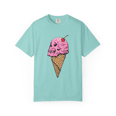 Skull Ice Cream Art With Cherry On Top Design T-Shirt - Sinful Threads