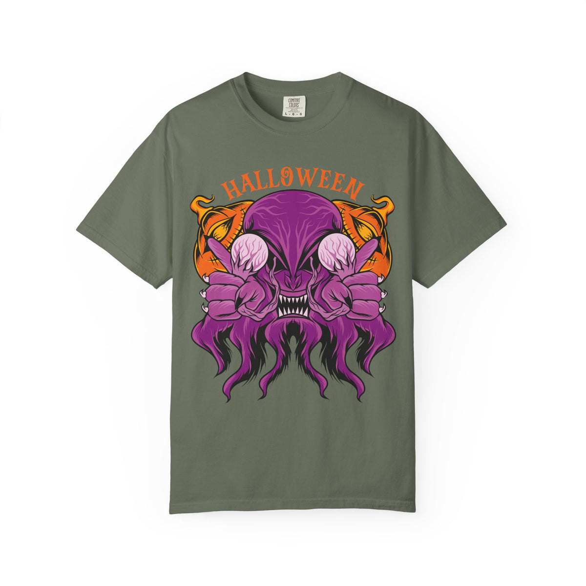 Monster pumpkin shirt - Purple Spooky Tee - Creepy Gift