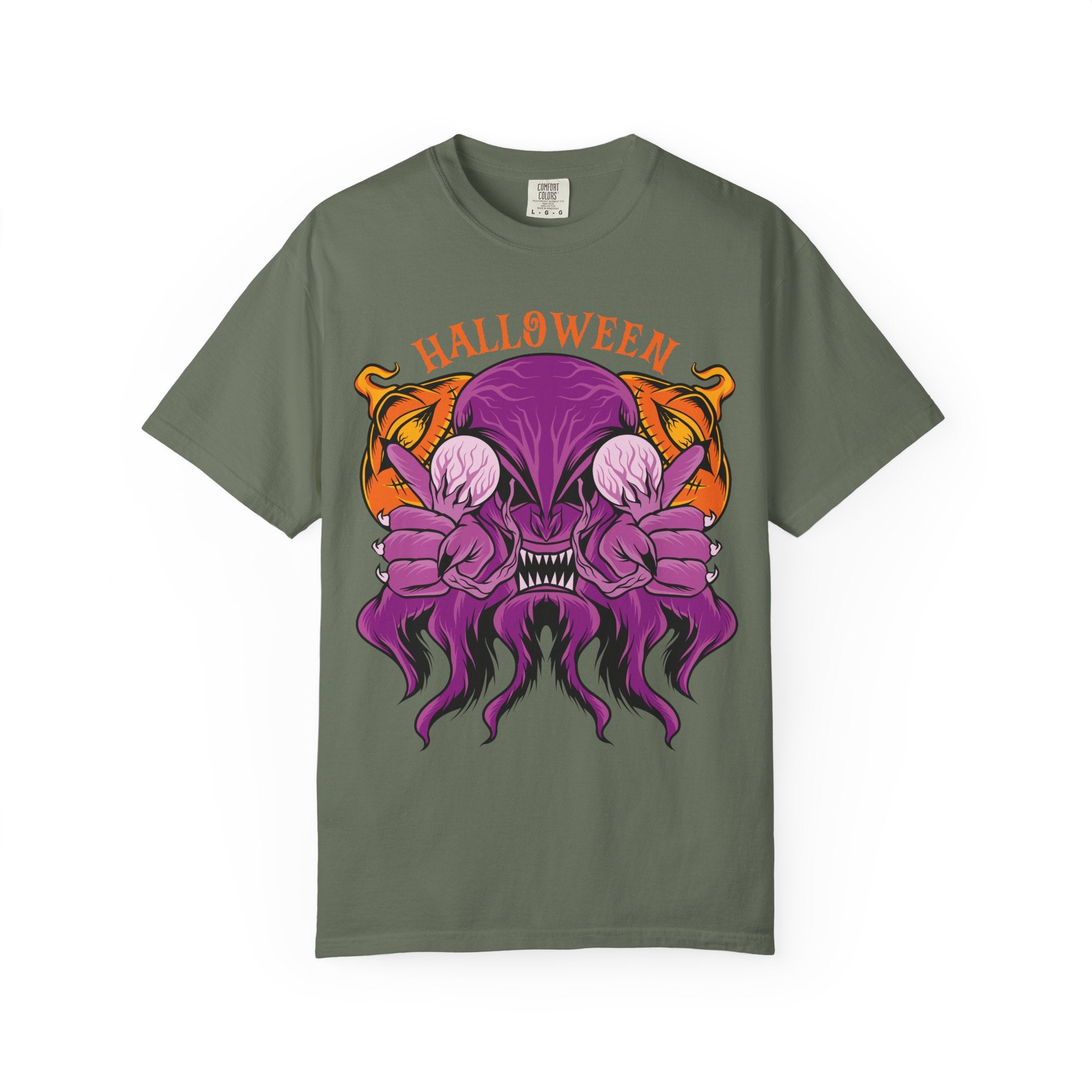 Monster pumpkin shirt - Purple Spooky Tee - Creepy Gift - Sinful Threads