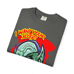 Dracula Cartoon Graphic Tee - I Want Blood Vampire Shirt