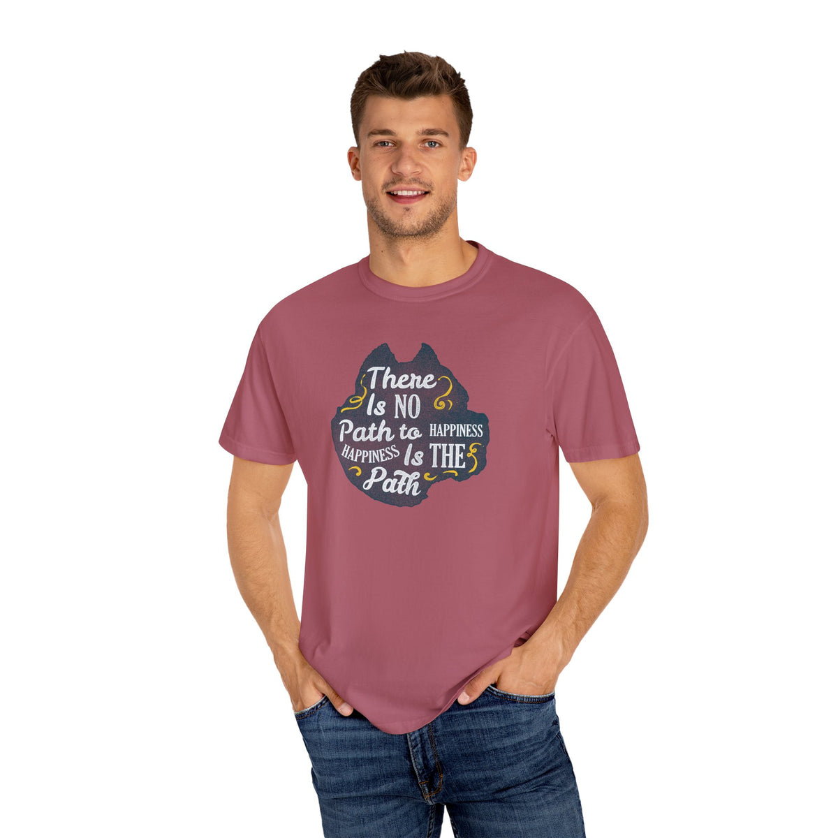 Happiness is The Path Design Motivational Quote T-Shirt