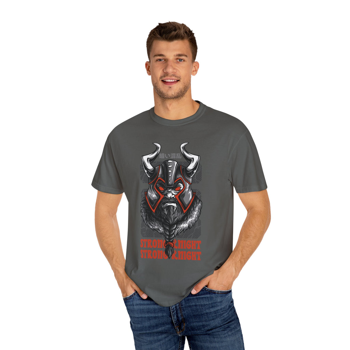 Strong Knight Design with Bold Graphics T-Shirt