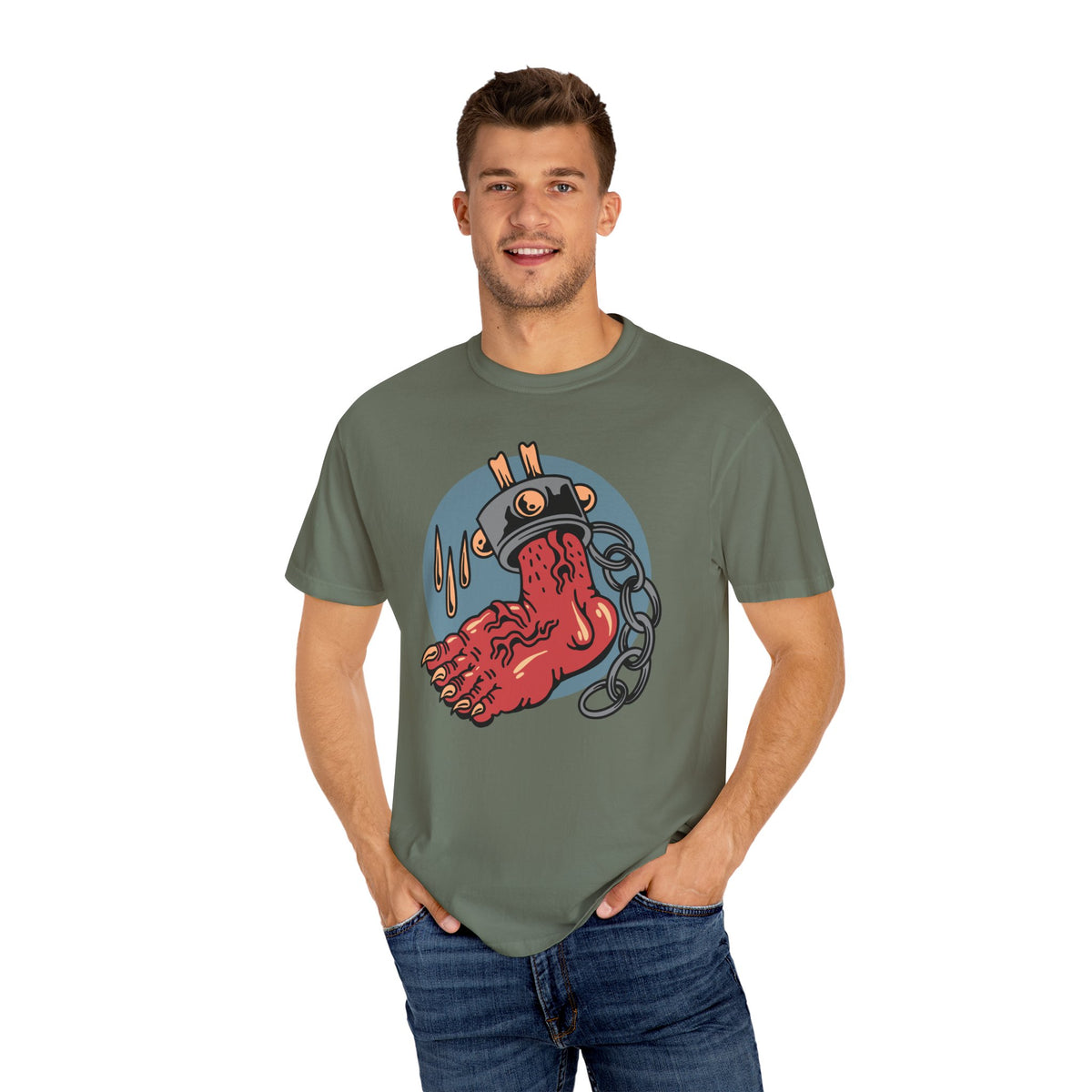 Monster Horror Tee - Creepy Halloween Shirt - Chains Graphic