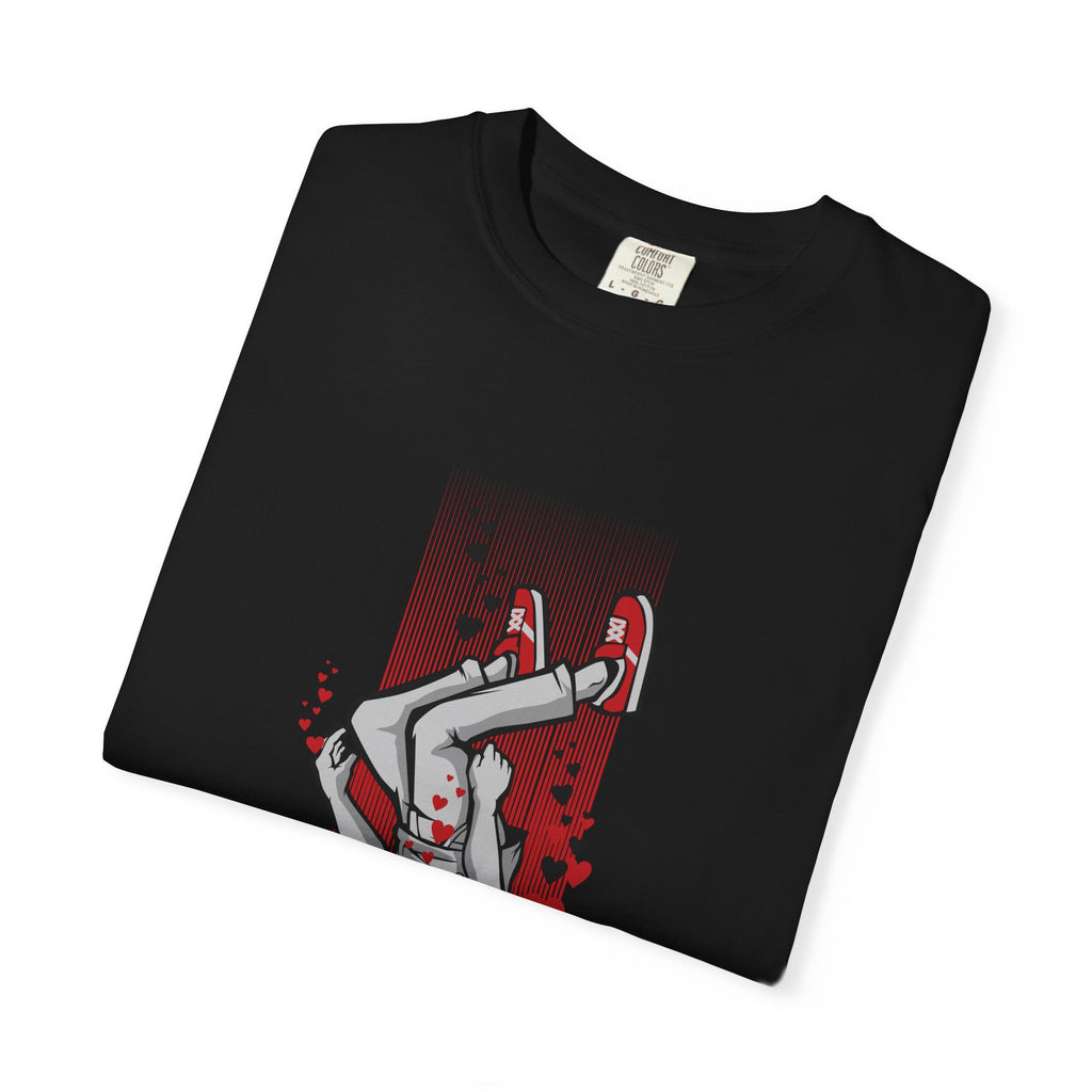 Upside Down Man with Hearts Valentines Style T-Shirt - Sinful Threads