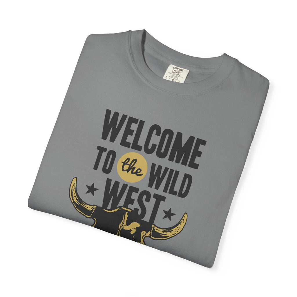 Welcome To The Wild West Graphic Design Bull T-Shirt - Sinful Threads