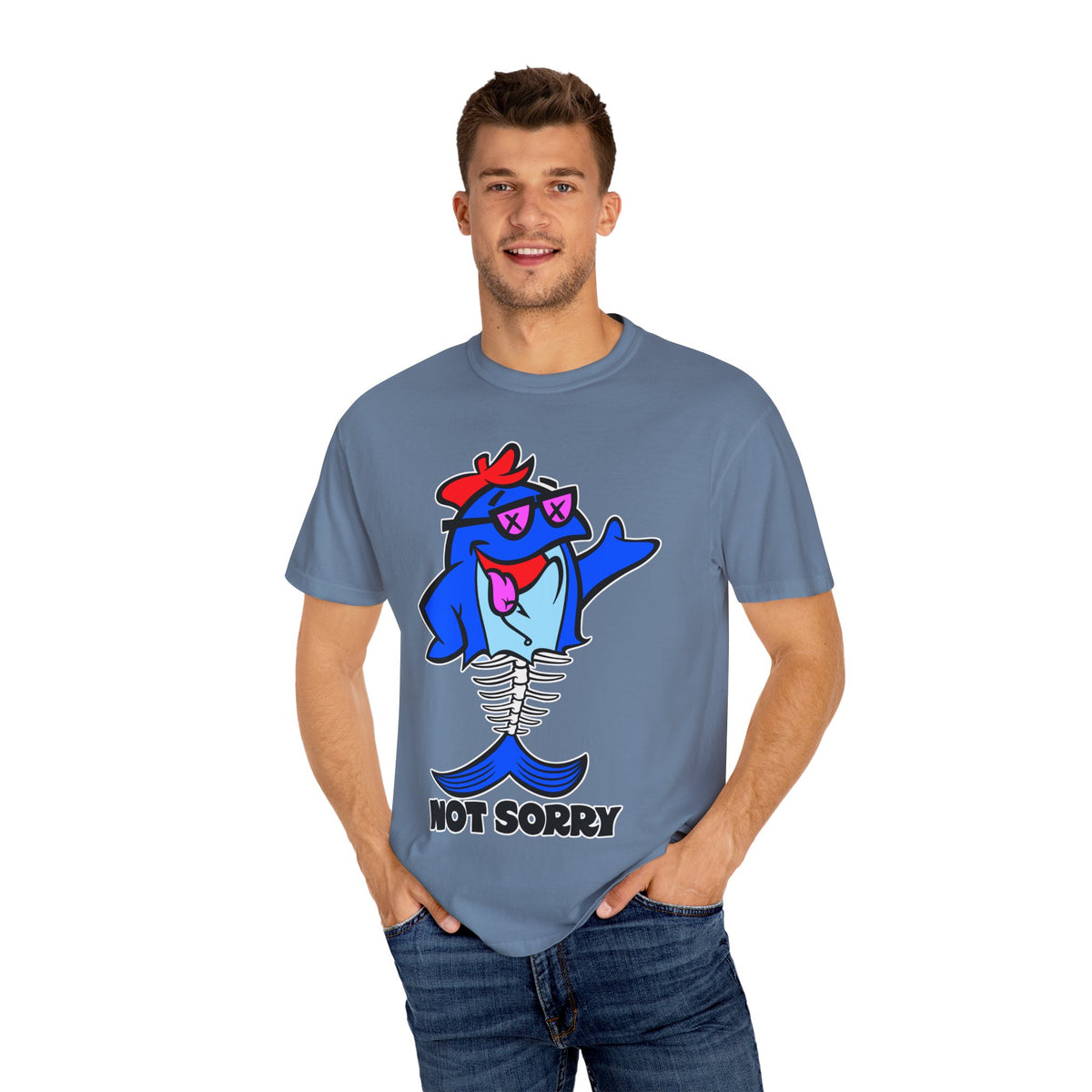 Funny Shark Shirt - Not Sorry Skeleton Design Tee