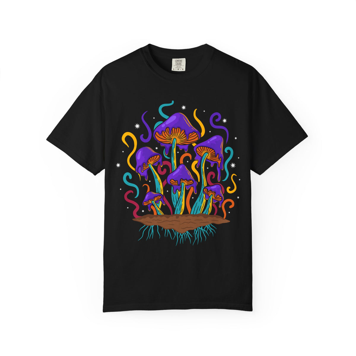 Psychedelic Mushroom Tee - Groovy Fungi Art Purple Gift