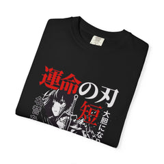 Anime Manga Tee - Black White Sword Design - Japan Gift