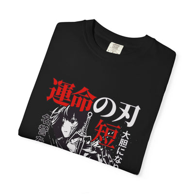 Anime Manga Tee - Black White Sword Design - Japan Gift - Sinful Threads