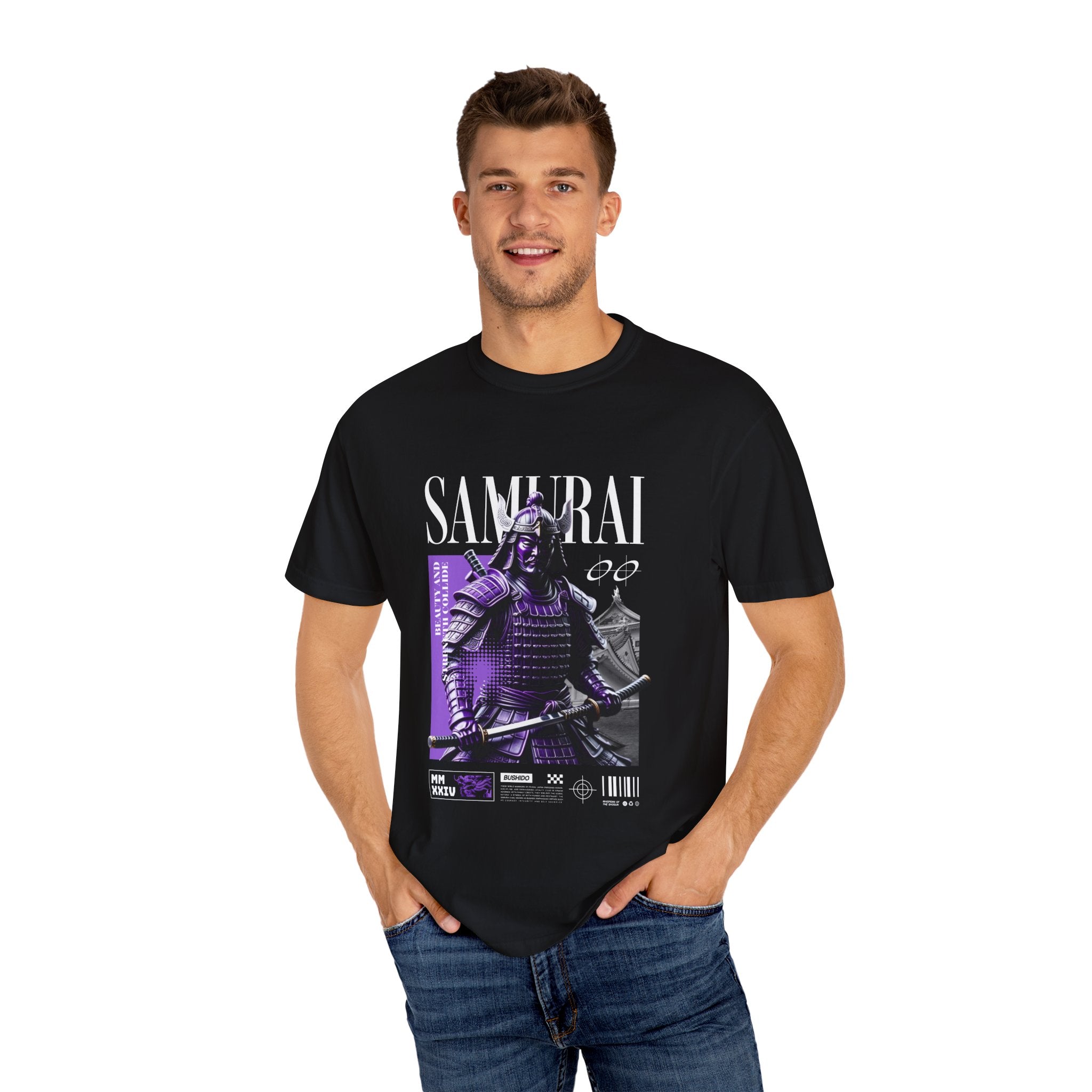Samurai Warrior Tee - Purple Bushido Graphic - Perfect Gift - Sinful Threads