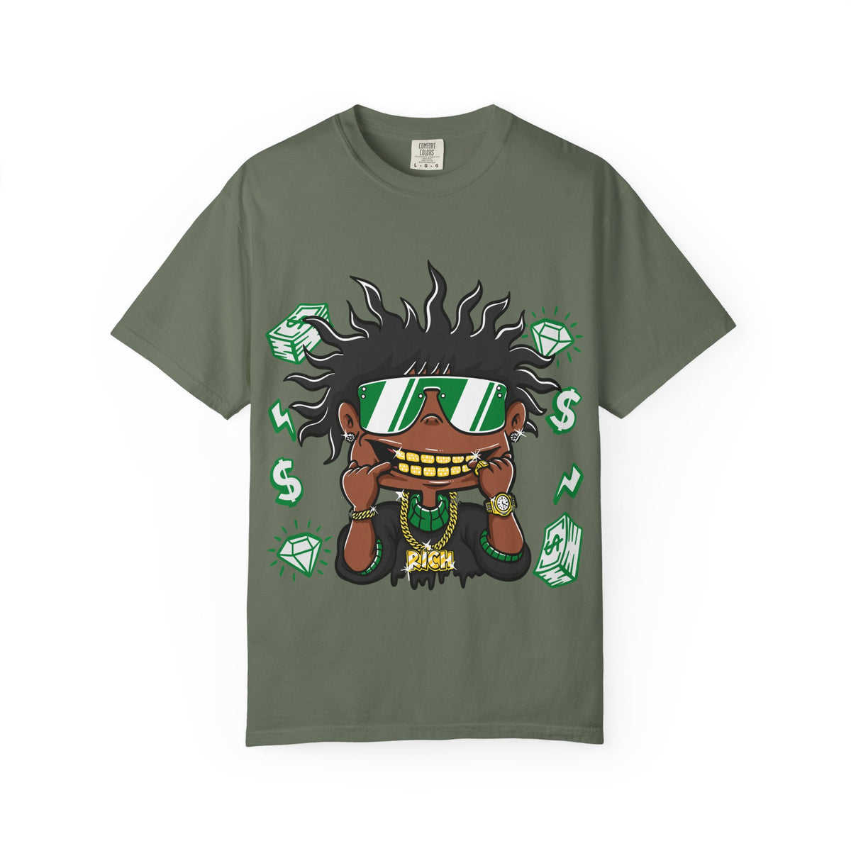 Gold Grill Tee – Hip Hop Cartoon Shirt for Street Culture