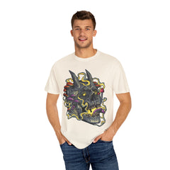 Gothic Mushroom Tee - Horned Skull Deathcore Shirt Gift