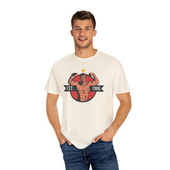 Vintage Bodybuilder Star Emblem Shirt - 1988 Retro Fitness Tee