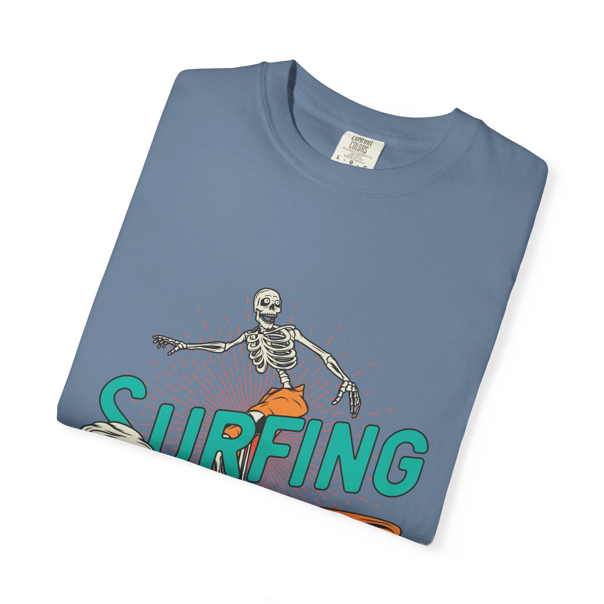 Surfing Skeleton Shirt - Funny Skeleton Tee - Retro Surf Gift - Sinful Threads