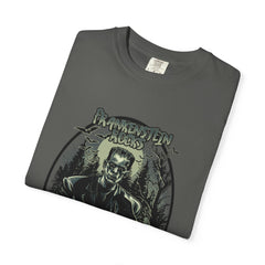Frankenstein Rocks Halloween Graphic Novelty Design T-Shirt