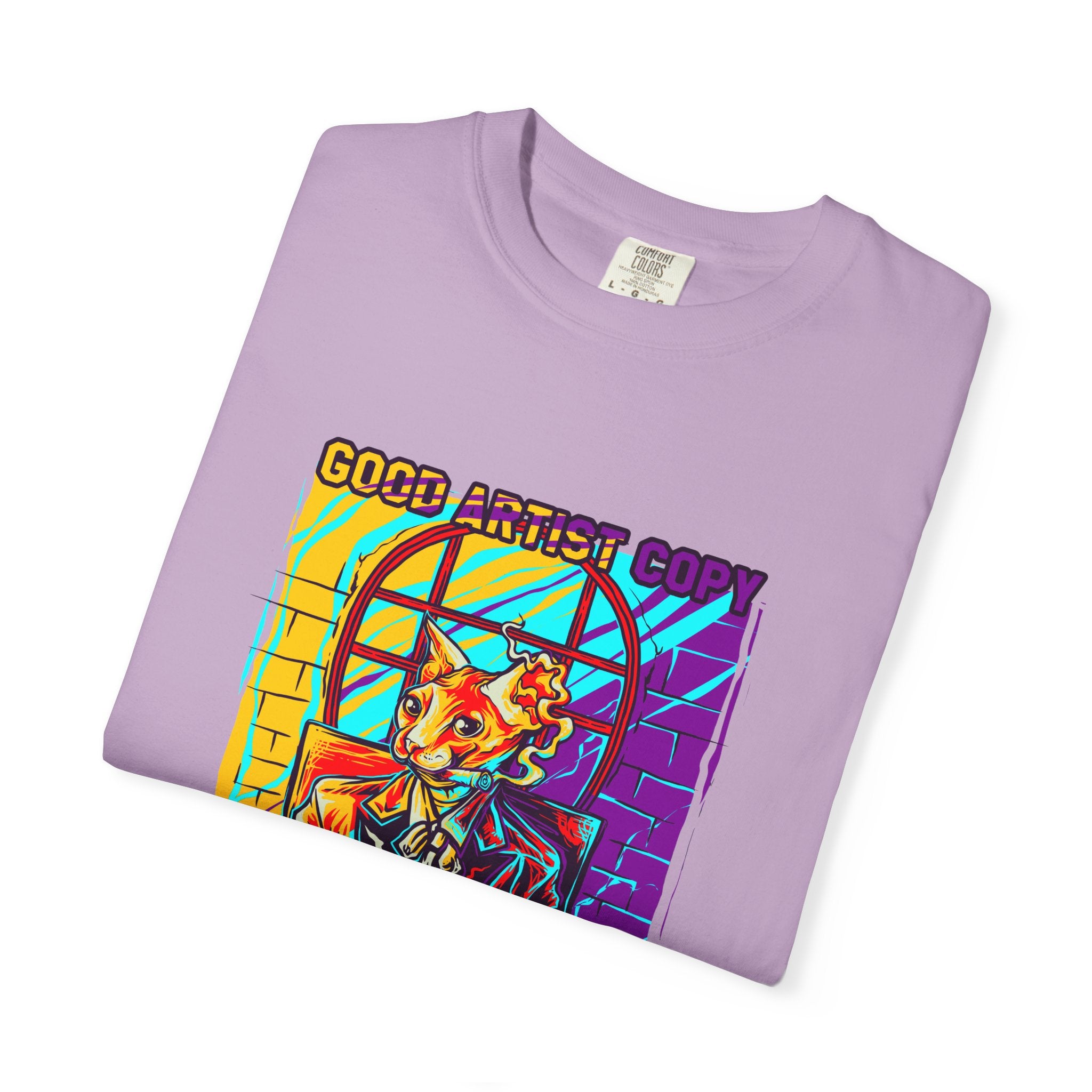 Good Artist Copy Great Artist Steal Funny Cat T-Shirt - Sinful Threads