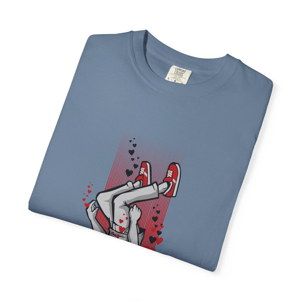 Upside Down Man with Hearts Valentines Style T-Shirt - Sinful Threads