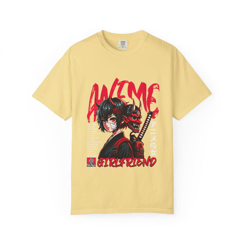Oni Mask Anime Tee - Katana Demon Girl - Japanese Gift