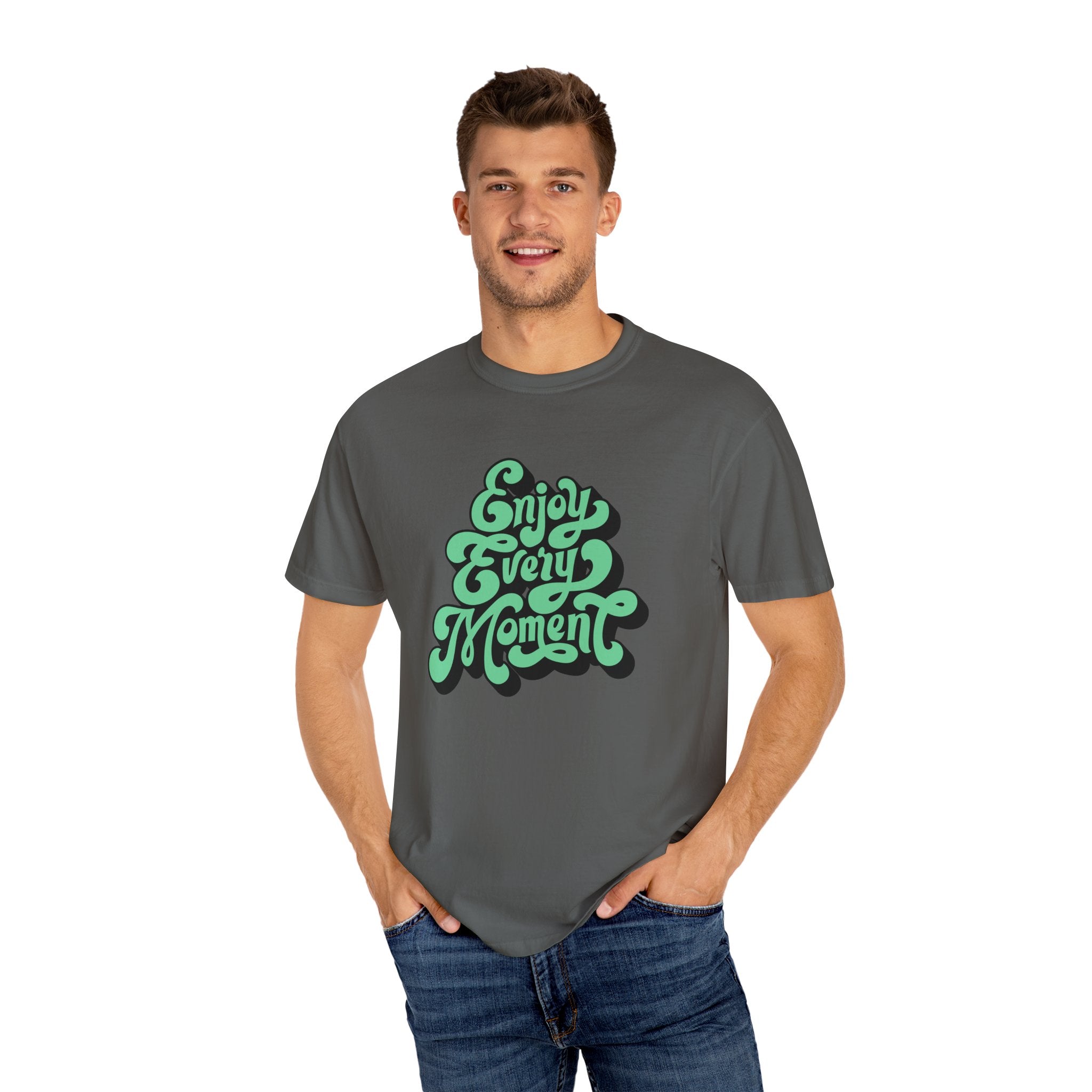Groovy Graphic Tee - Enjoy Every Moment - Positive Vibe Gift - Sinful Threads