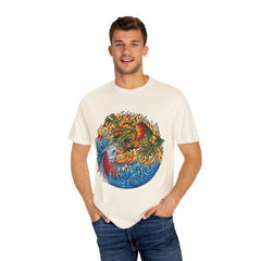 Japanese Dragon Tee - Fire Water Mythical - Koi Art Gift