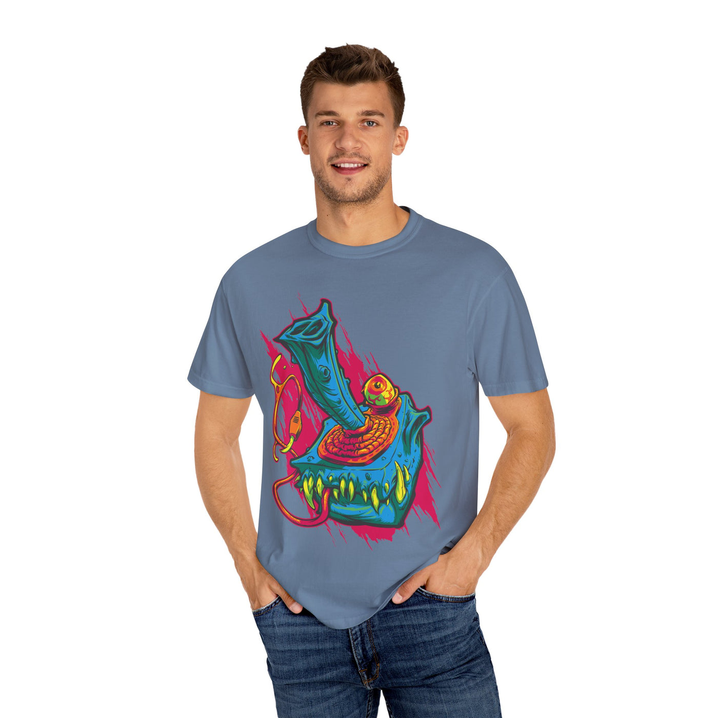 Surreal Gaming Tee - Monster Joystick Shirt for Arcade Fans - Sinful Threads