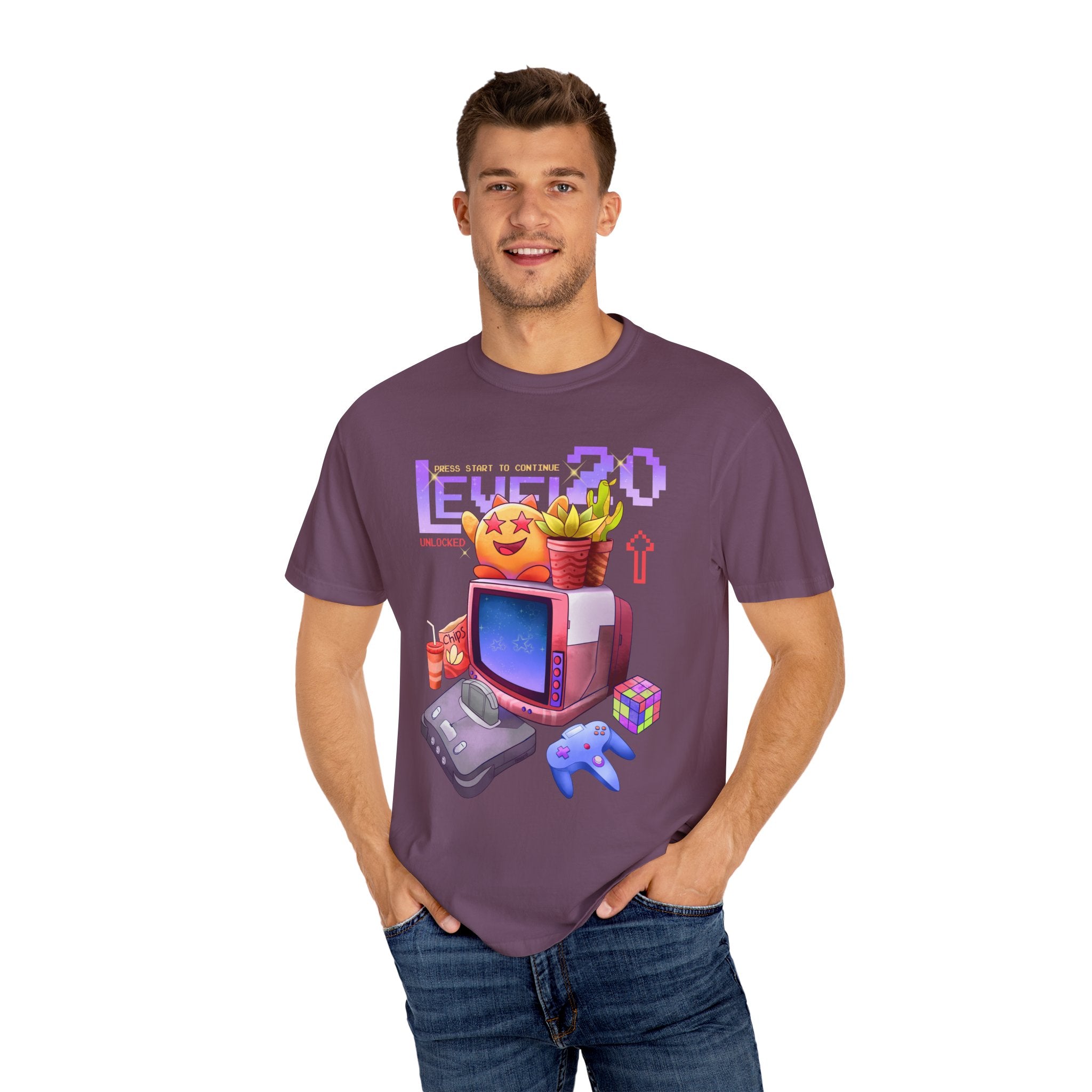 Retro Gaming Tee - Level 20 Pixel - 90s Birthday Gift - Sinful Threads