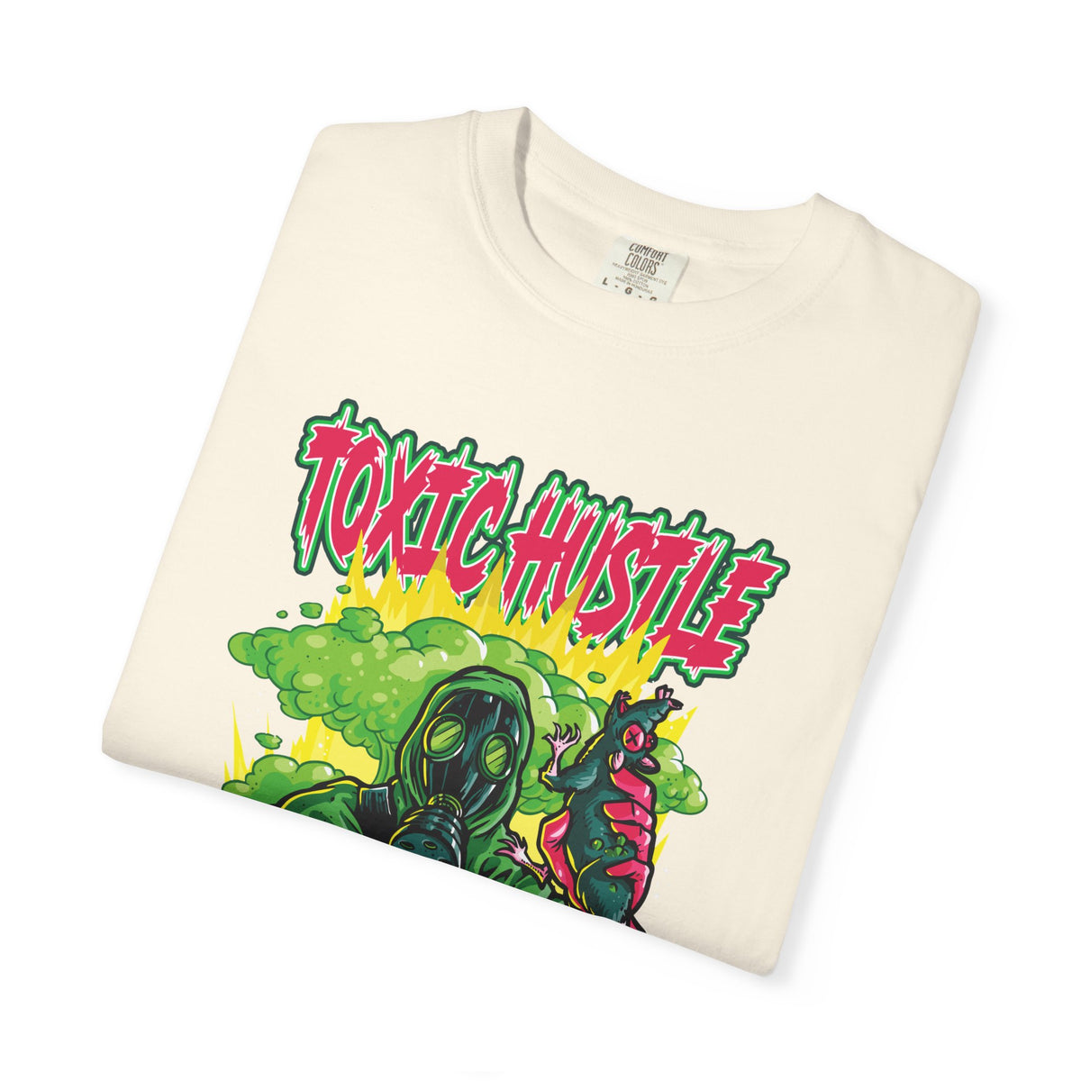Toxic Hustle Hazmat Gas Mask Biohazard Tee - Survival Horror Shirt