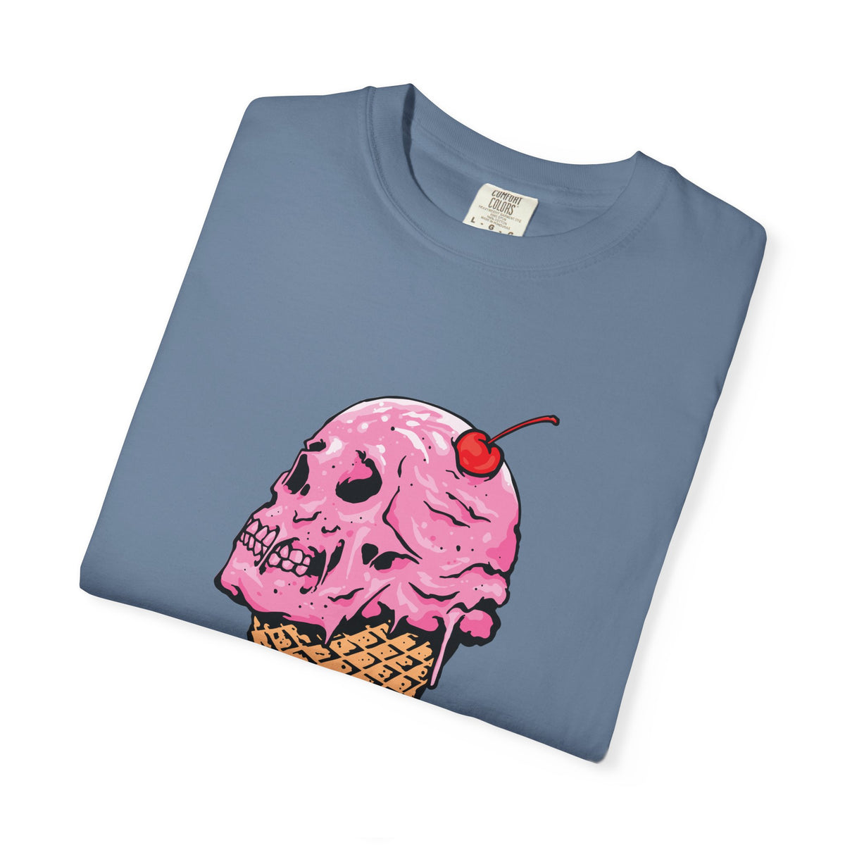 Skull Ice Cream Art With Cherry On Top Design T-Shirt