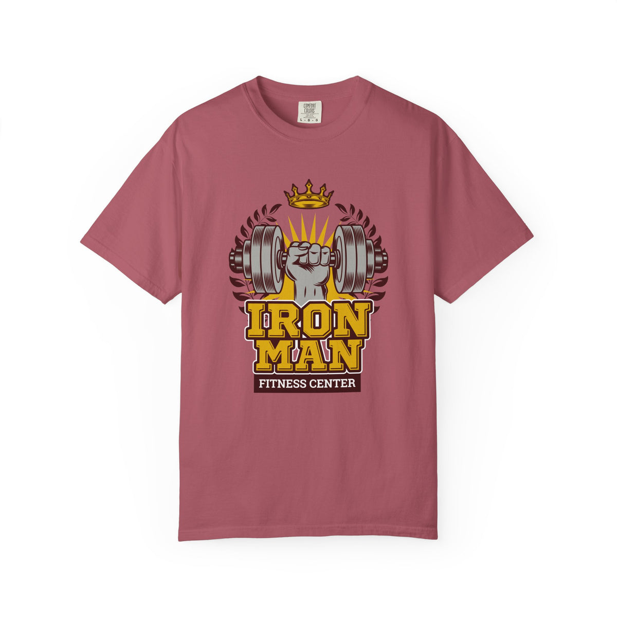 Iron Man Fitness Center Logo Graphic Design Image T-Shirt
