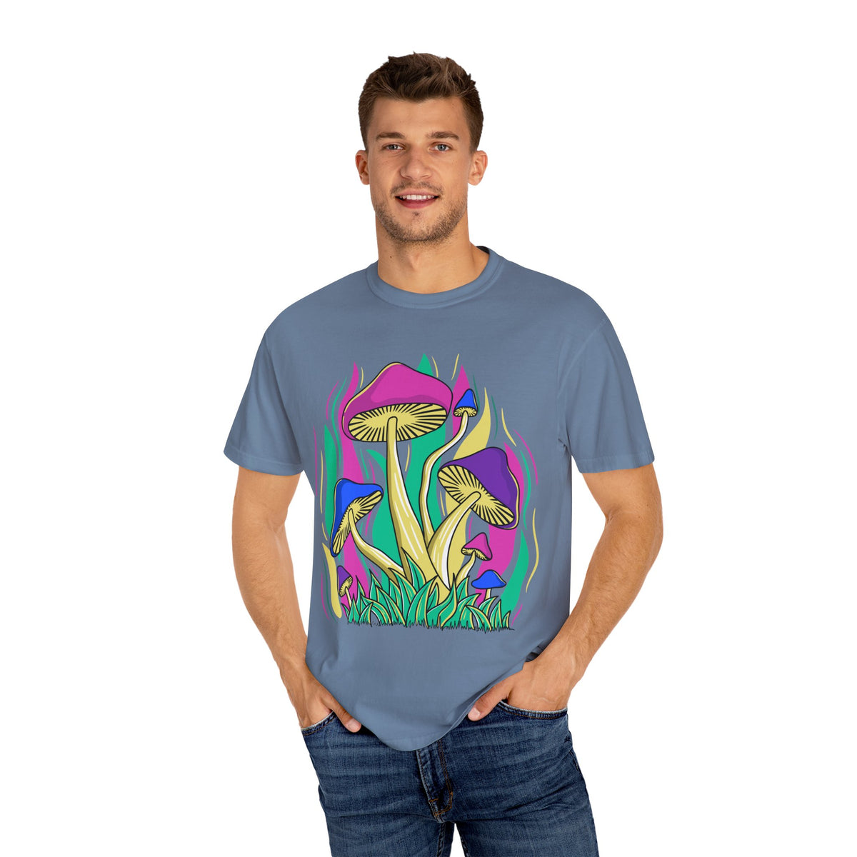 Psychedelic Mushroom Tee - Funky Art Cottagecore