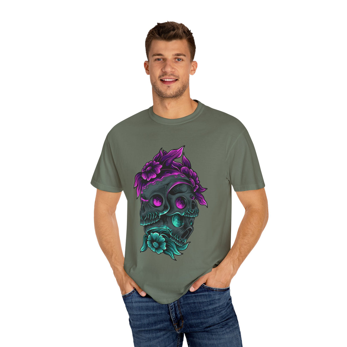 Floral Skull Gothic Tee Dark Art Alternative Fashion
