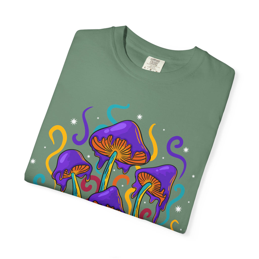 Psychedelic Mushroom Tee - Groovy Fungi Art Purple Gift - Sinful Threads