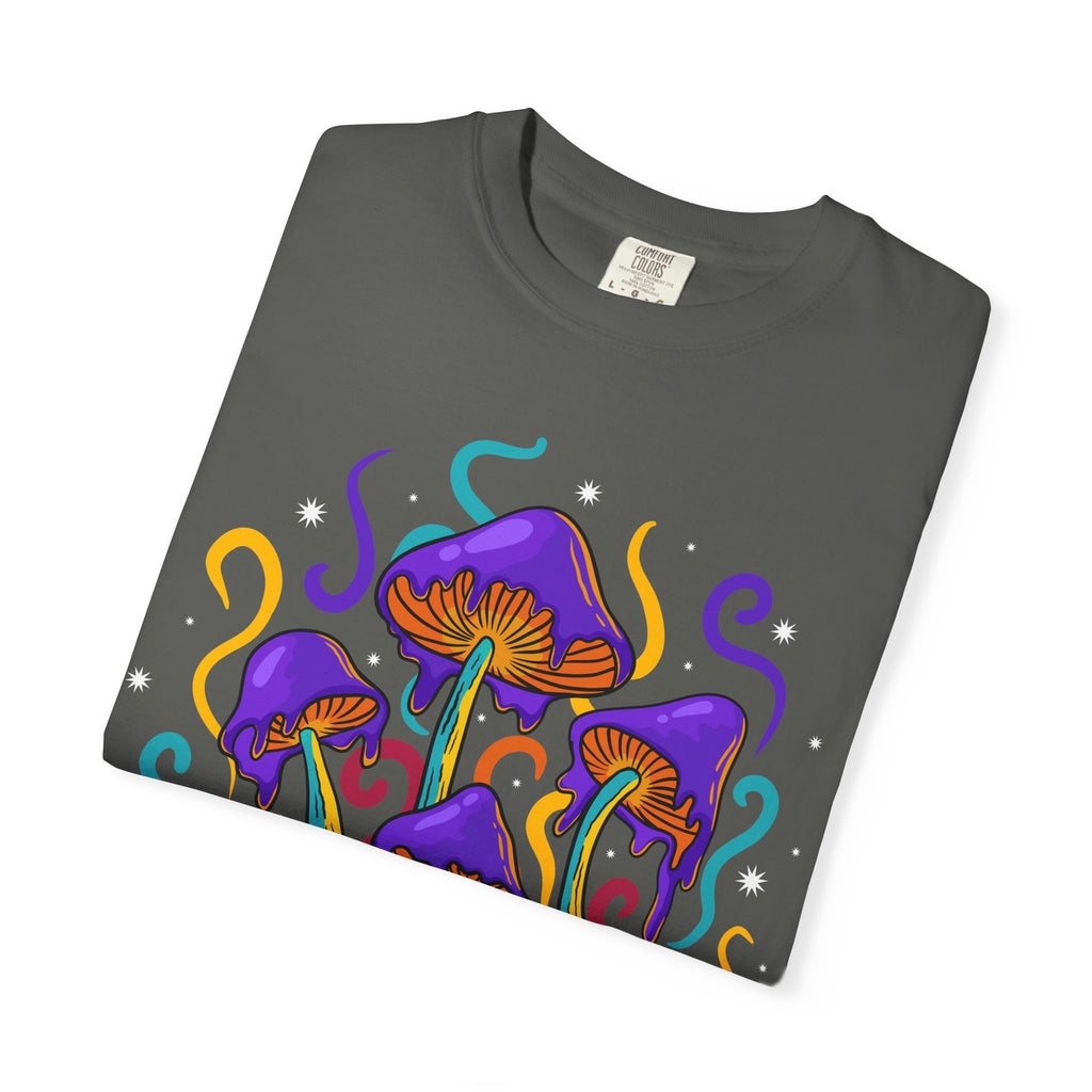 Psychedelic Mushroom Tee - Groovy Fungi Art Purple Gift - Sinful Threads