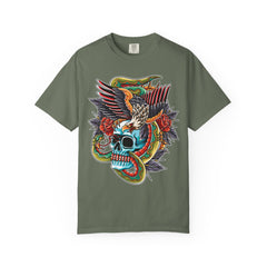 Biker Tattoo Shirt - Skull Eagle Snake Tee - Outlaw Apparel