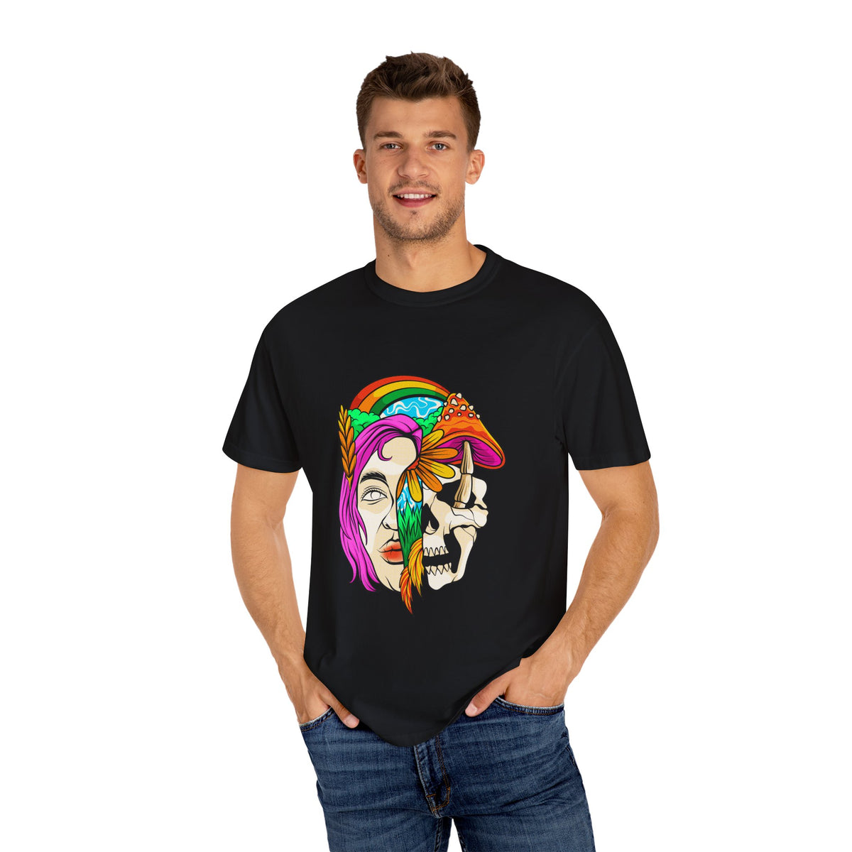 Psychedelic Skull Tee - Colorful Trippy Clothing for Women