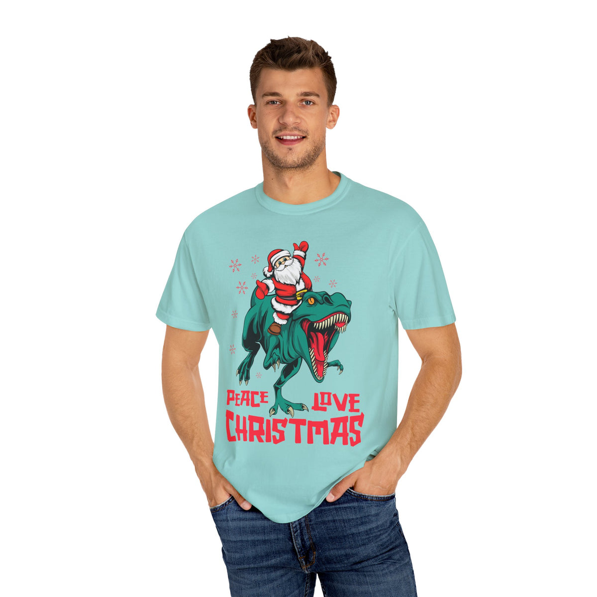 Santa T-Rex Shirt - Funny Dino Christmas Tee - Holiday Gift
