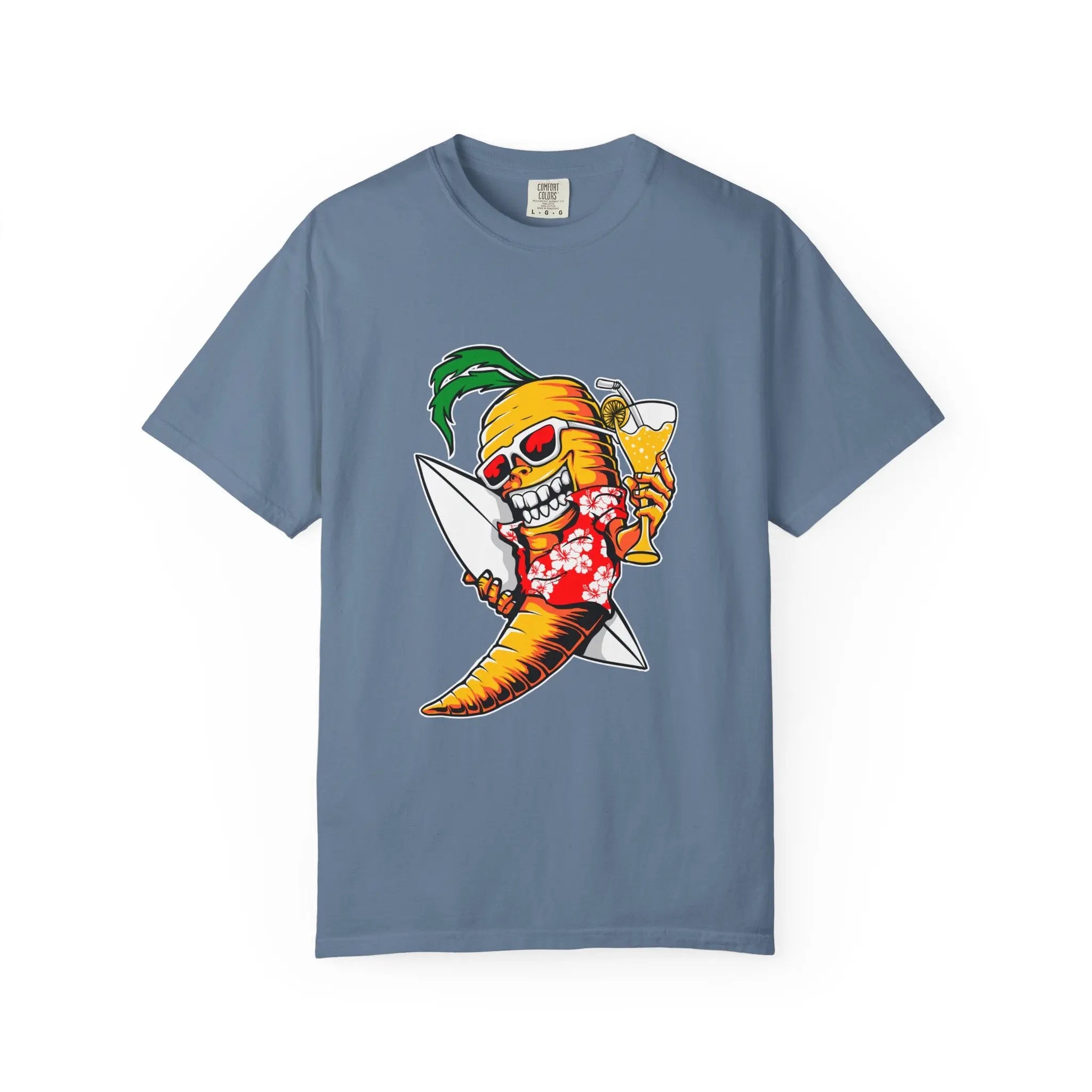 Surfing Carrot With a Drink Graphic Awesome T-Shirt - Sinful Threads