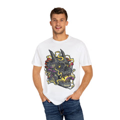 Gothic Mushroom Tee - Horned Skull Deathcore Shirt Gift