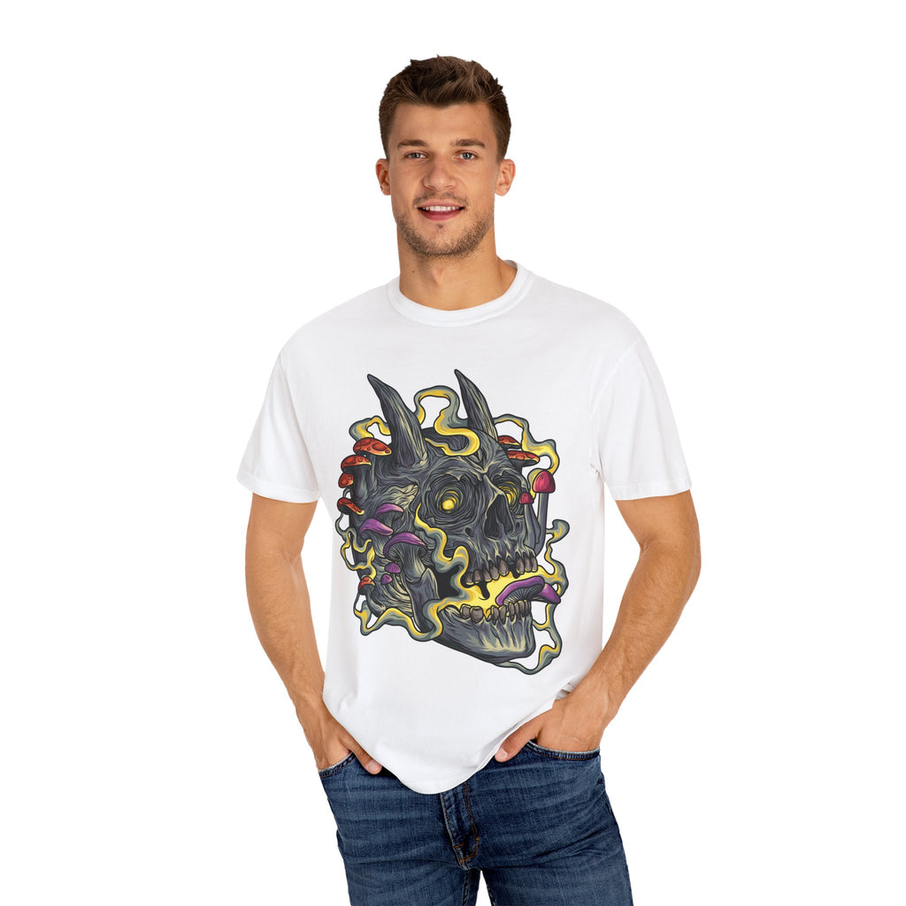 Gothic Mushroom Tee - Horned Skull Deathcore Shirt Gift - Sinful Threads