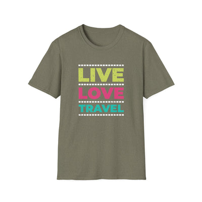 Cool Travel Shirt - Live Love Travel Lifestyle Tee Gift - Sinful Threads
