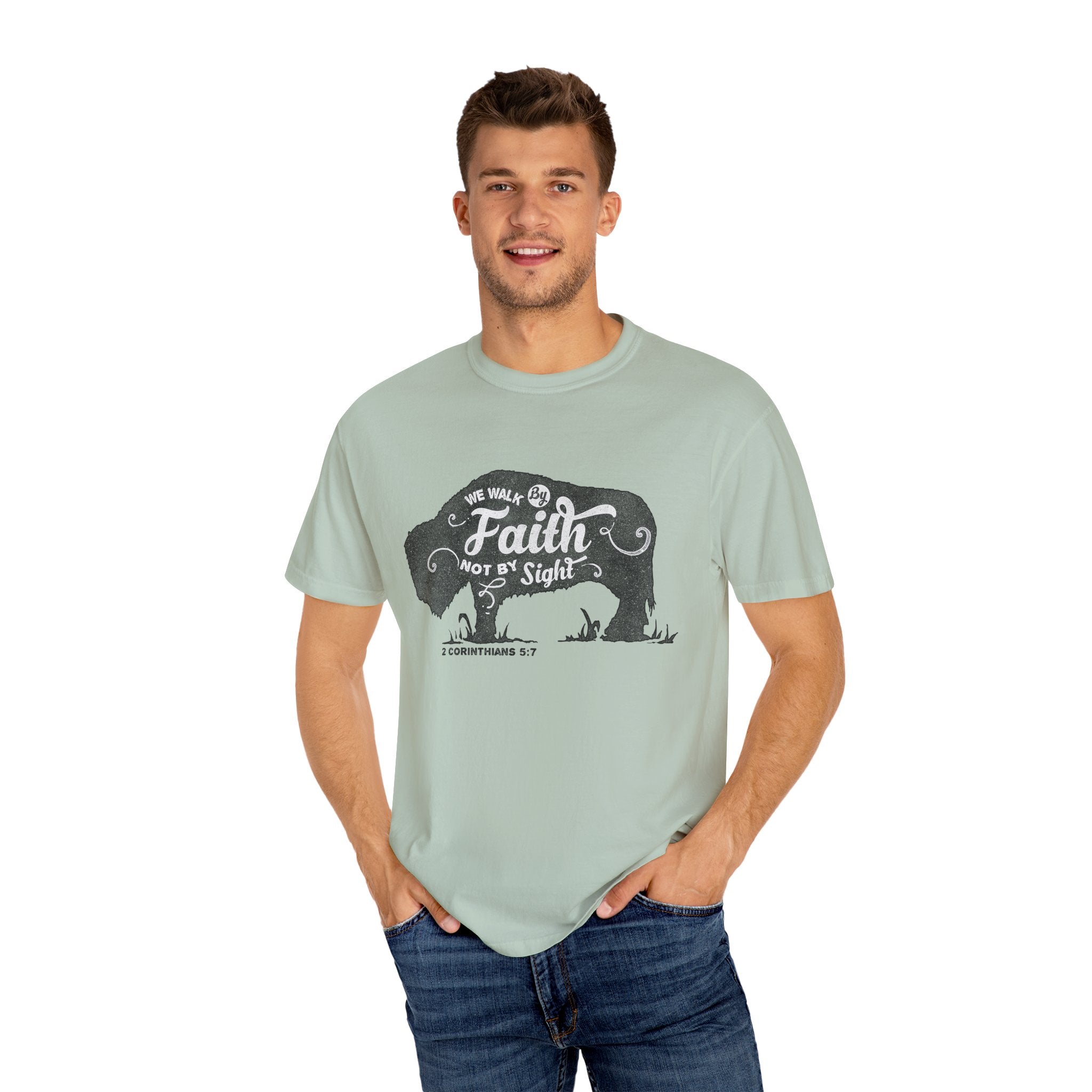 We Walk By Faith Buffalo Christian T-Shirt - Sinful Threads