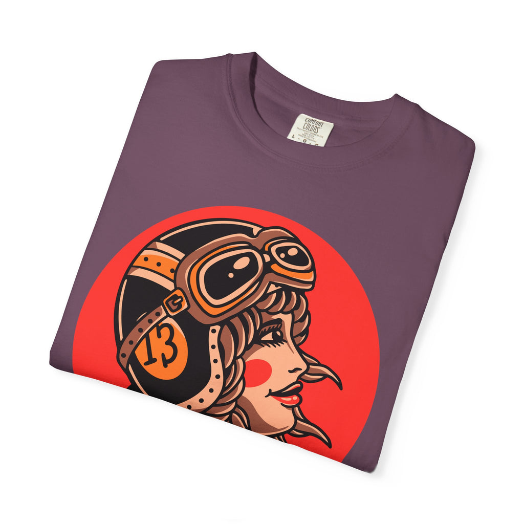 Biker Girl Shirt - Tattoo Flower Tee - Motorcycle Art Gift - Sinful Threads