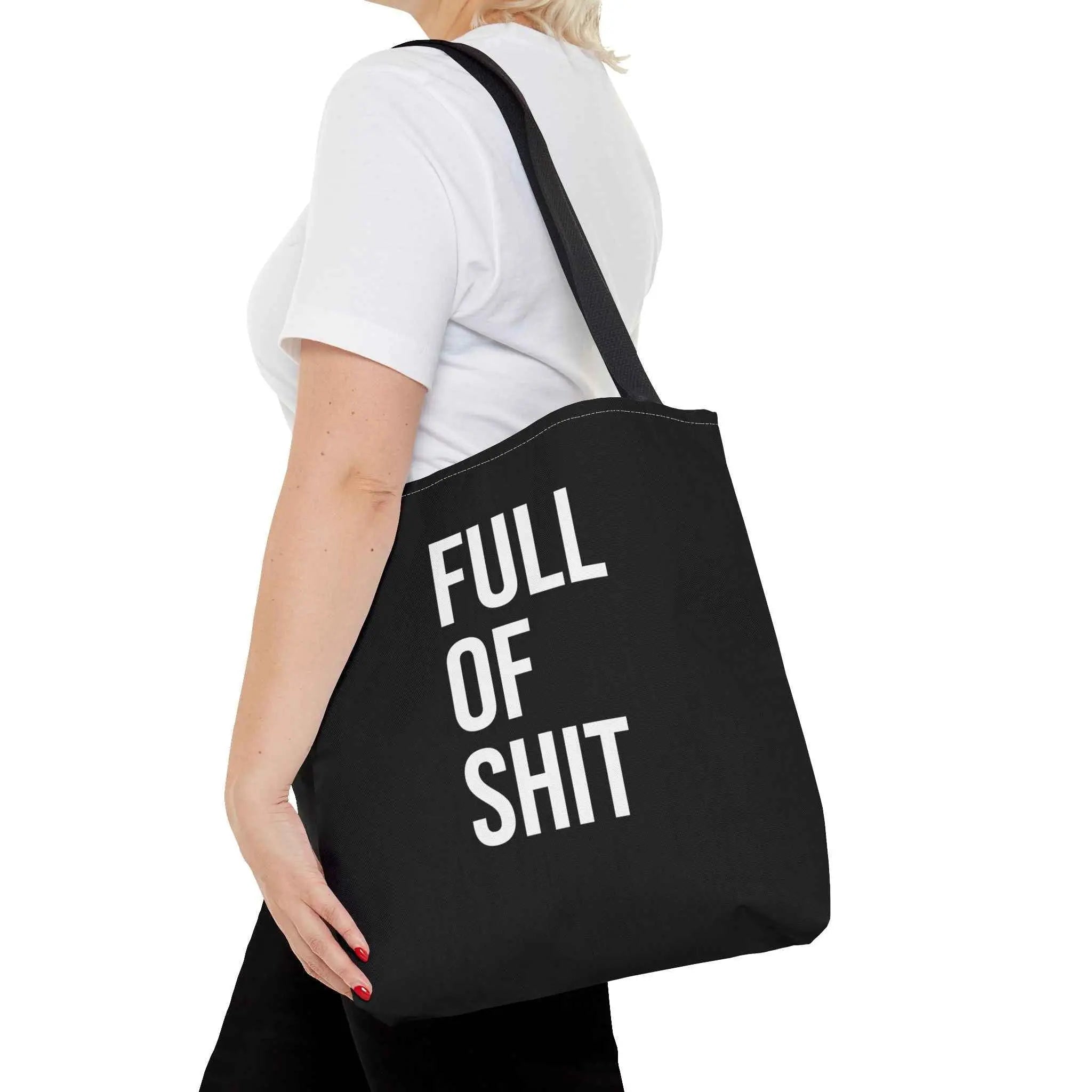 Sarcastic Canvas Tote Bag - Full Of Shit Funny Quote