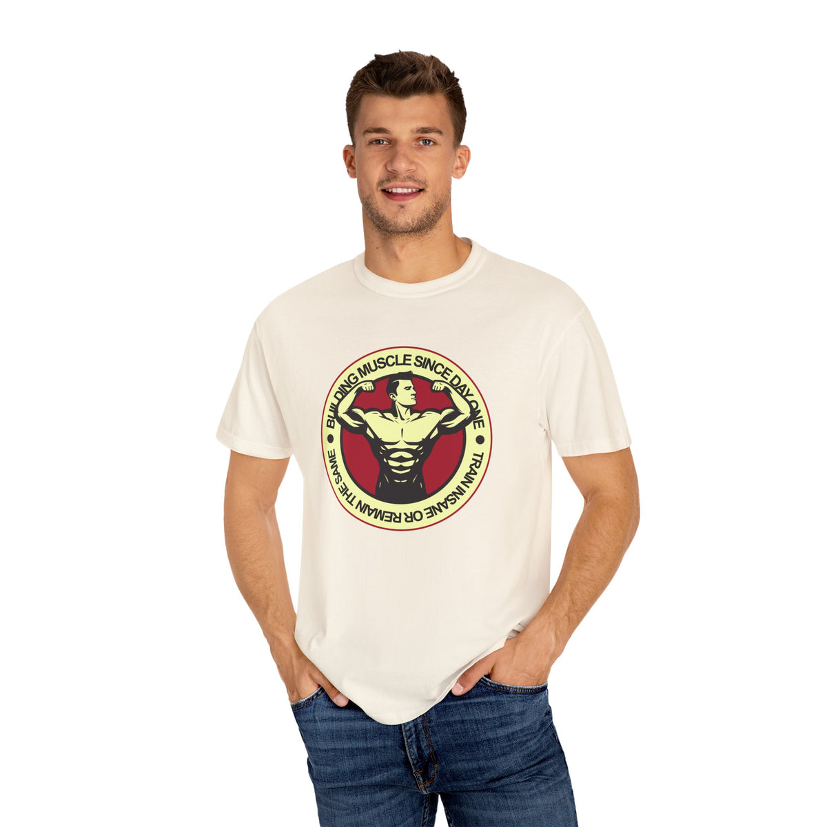 Building Muscle Since Day One Fitness Artwork T-Shirt
