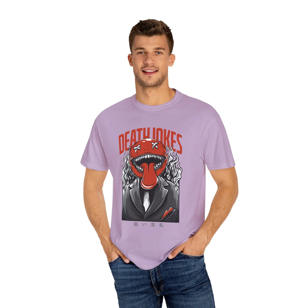 Death Jokes Graphic Tee with Unique Artwork T-Shirt - Sinful Threads
