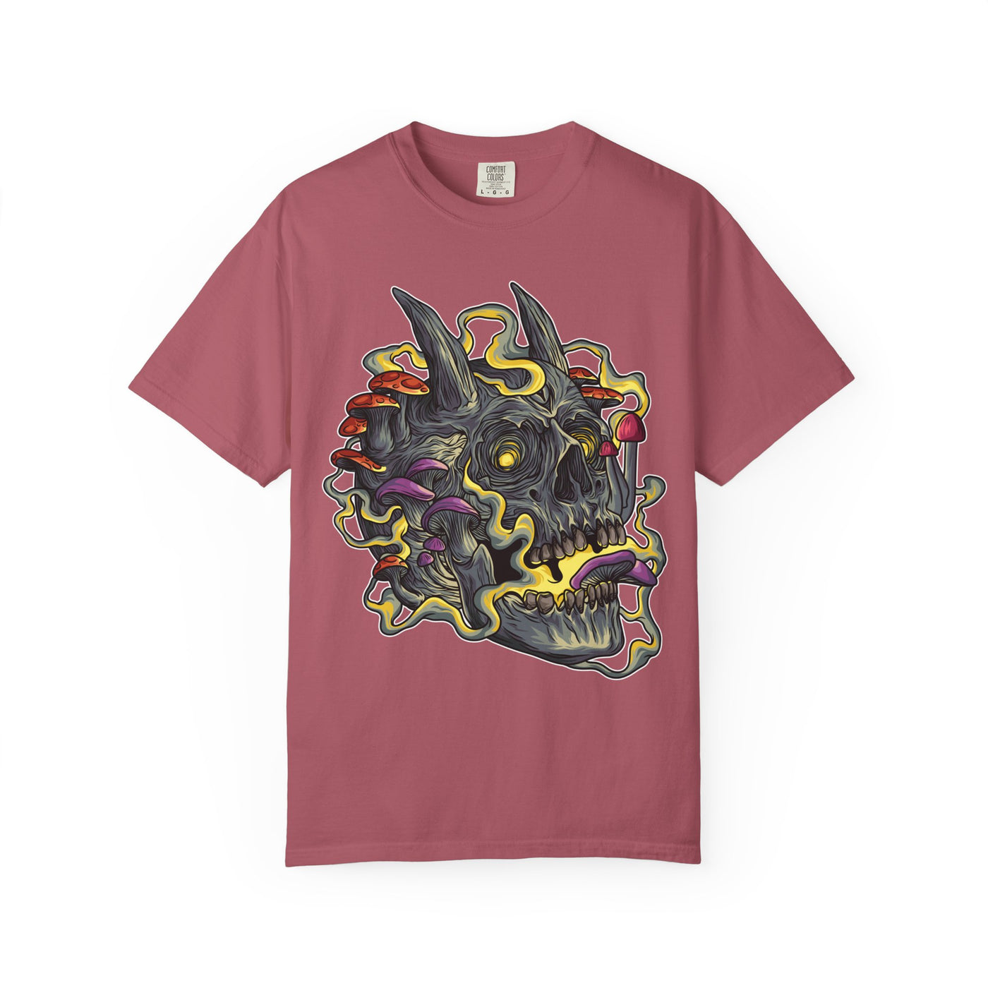Gothic Mushroom Tee - Horned Skull Deathcore Shirt Gift - Sinful Threads