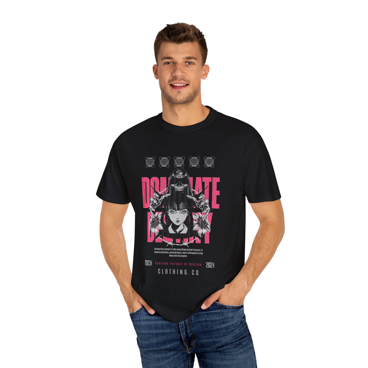 Gothic Skull Tee - Fearless Dark Anime Aesthetic Girl