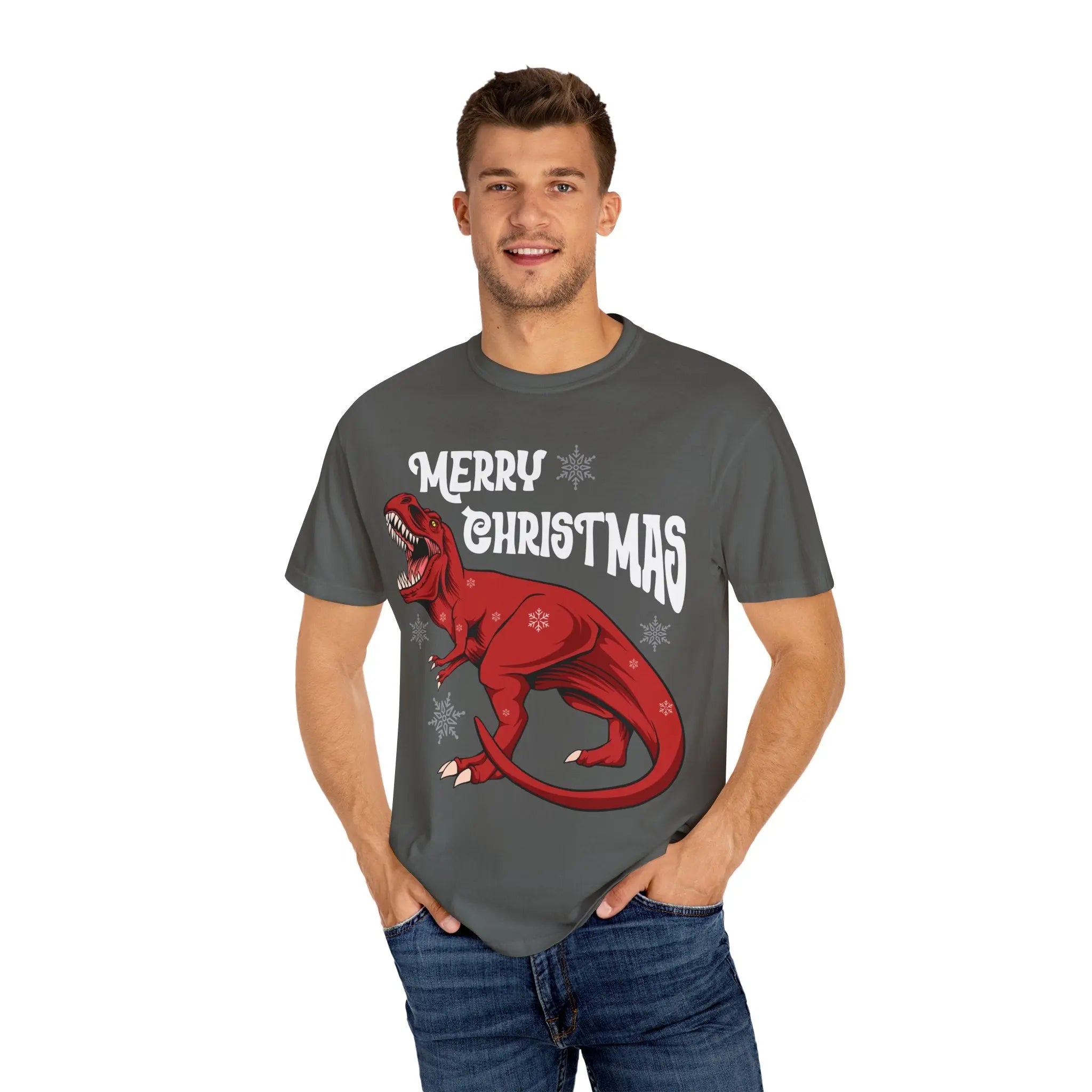 Christmas T Rex Tee - Funny Holiday Dinosaur Gift - Sinful Threads
